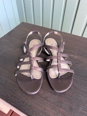 Women's Strappy Metallic Brown Sandals